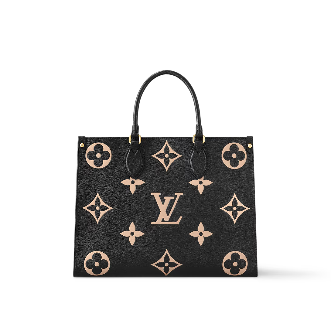 Louis Vuitton OnTheGo MM Bicolor Monogram Empreinte Leather Black/Beige