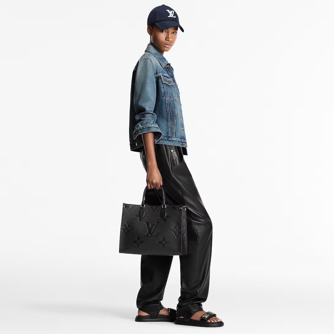 Louis Vuitton OnTheGo MM Monogram Empreinte Leather Dark Black