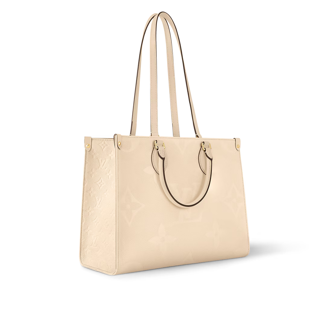 Louis Vuitton OnTheGo MM Monogram Empreinte Leather Cream