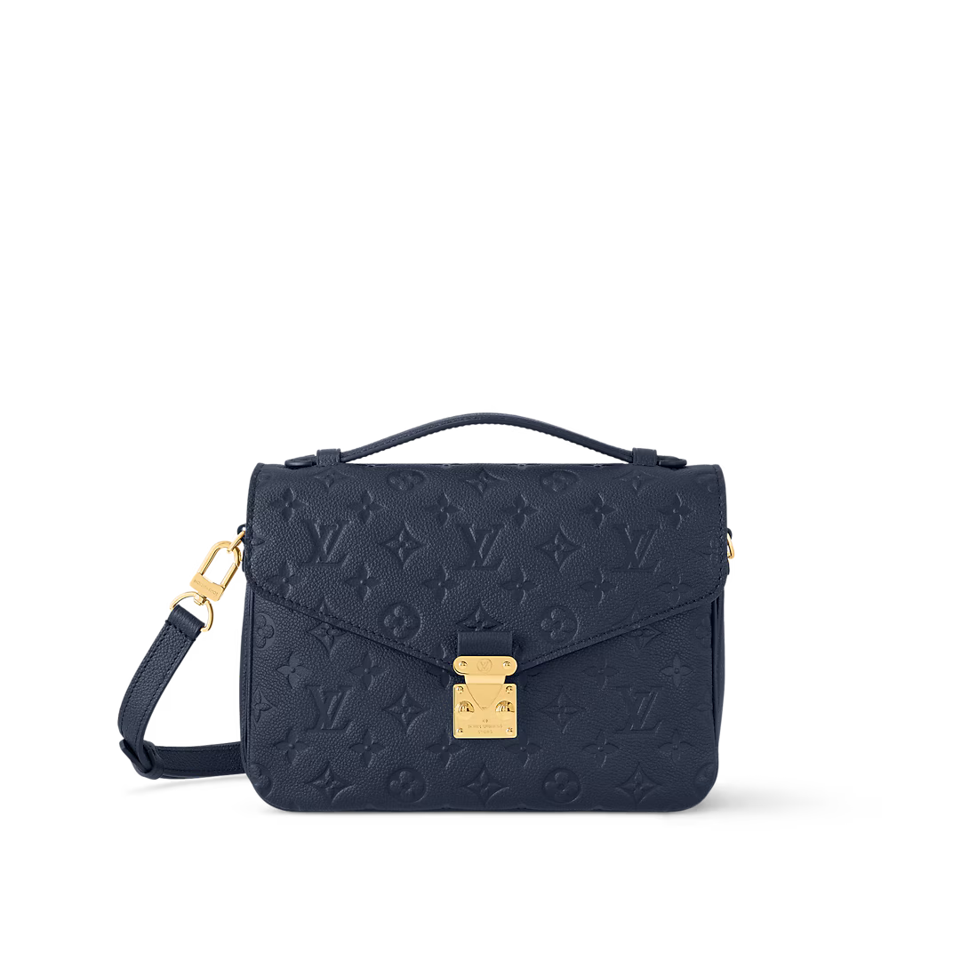 Louis Vuitton Pochette Metis MM Monogram Empreinte Leather Navy