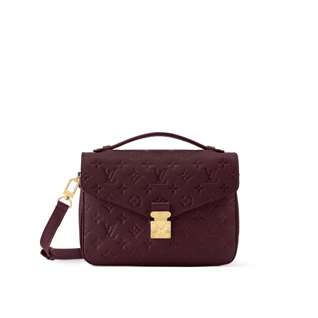 Louis Vuitton Pochette Metis MM Monogram Empreinte Leather Garnet