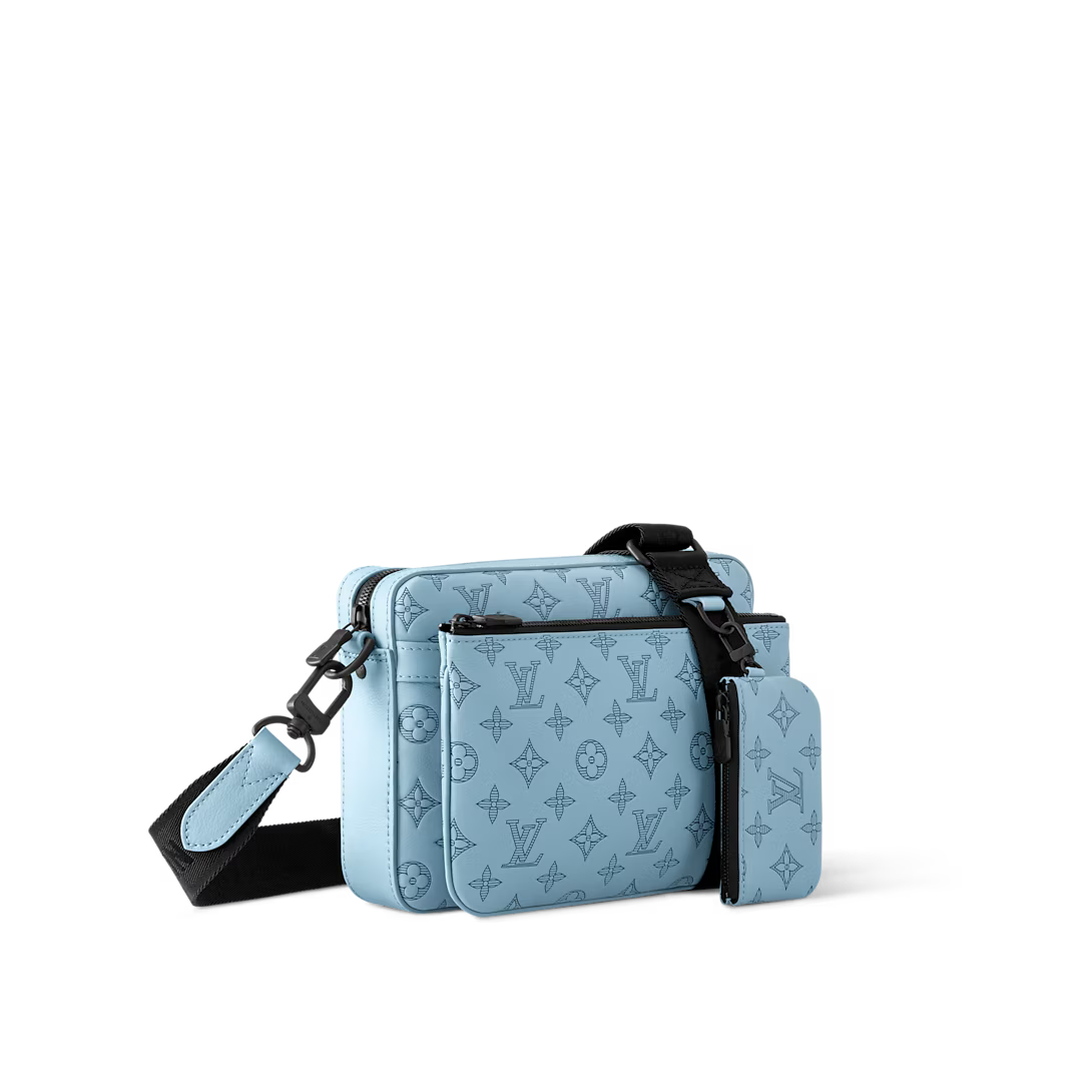 Louis Vuitton Trio Messenger Monogram Shadow Sky Blue