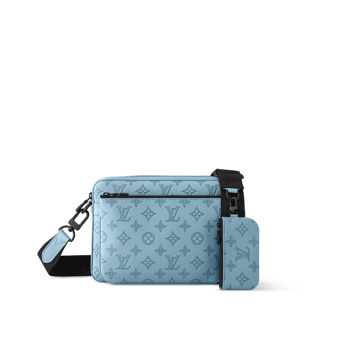 Louis Vuitton Trio Messenger Monogram Shadow Sky Blue