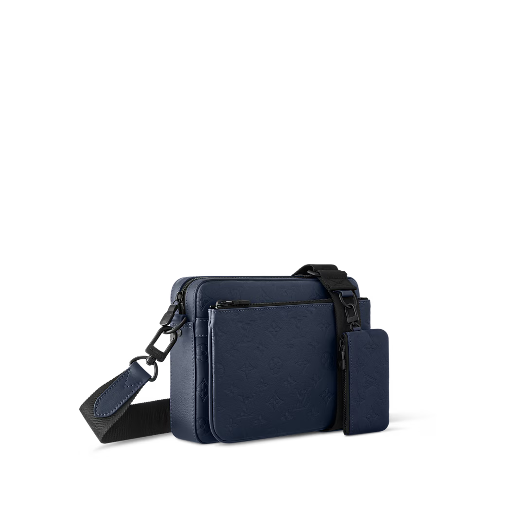 Louis Vuitton Trio Messenger Monogram Shadow Navy Blue