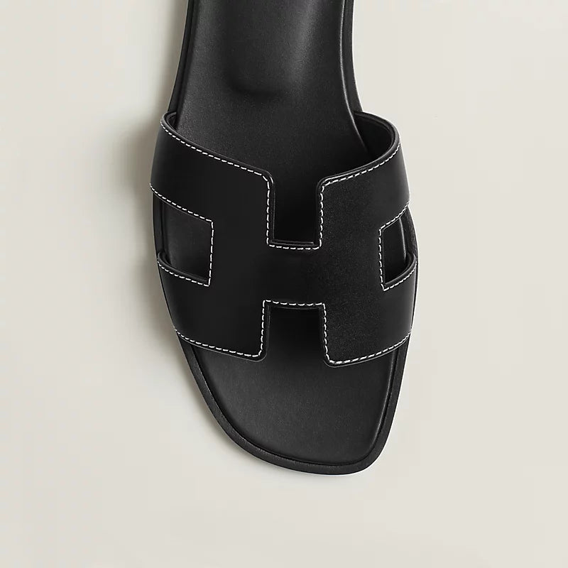 Hermes Oran sandal noir
