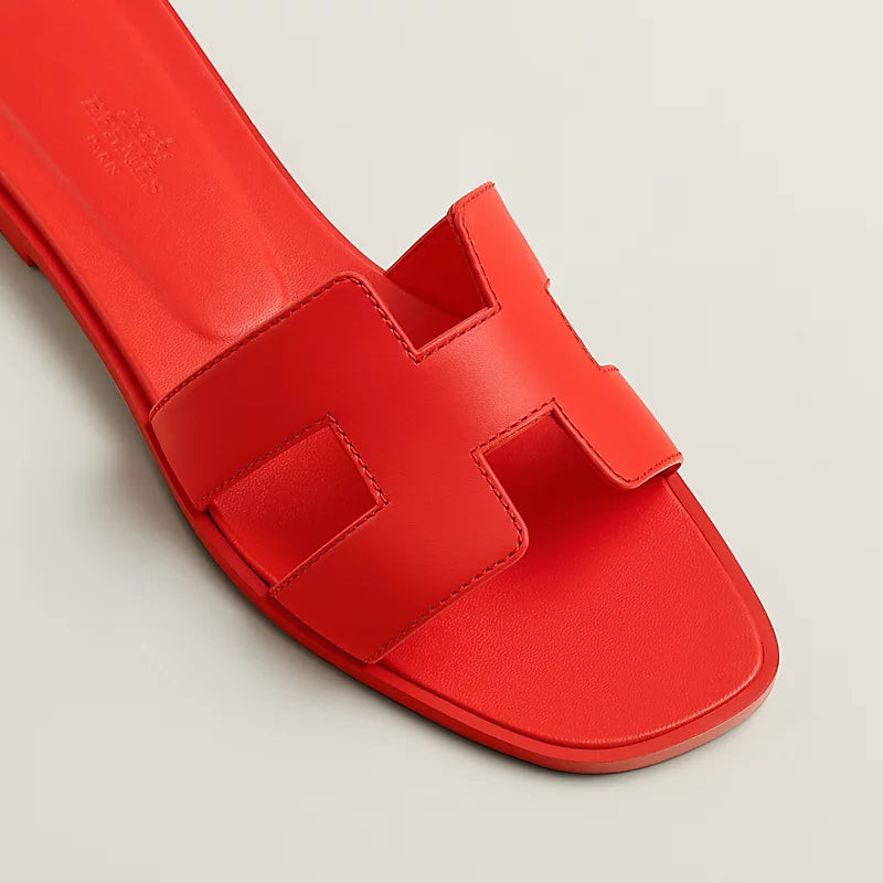 Hermes Oran sandal rouge grenadine