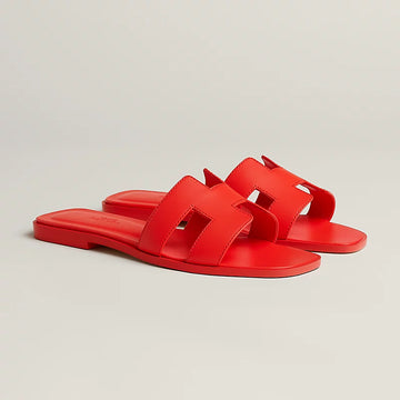Hermes Oran sandal rouge grenadine