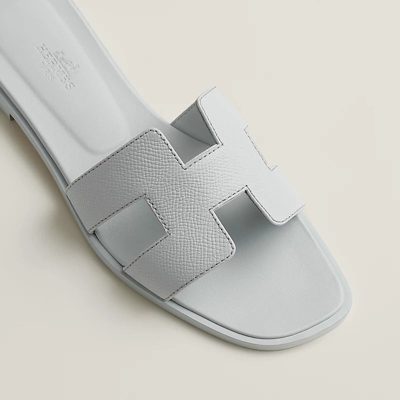 Hermes Oran sandal bleu glacier