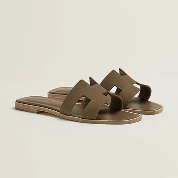 Hermes Oran sandal étoupe