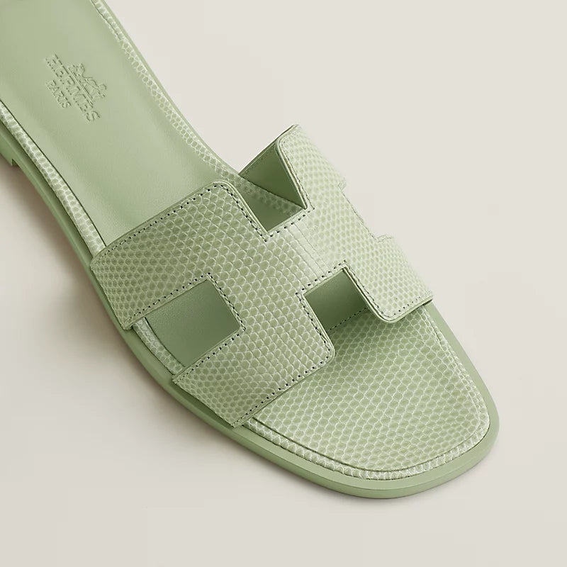 Hermes Oran sandal vert de mer