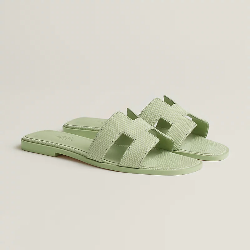 Hermes Oran sandal vert de mer