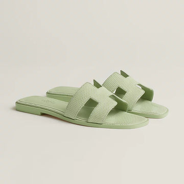 Hermes Oran sandal vert de mer