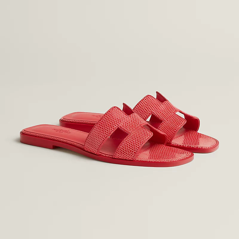 Hermes Oran sandal rose vermillon